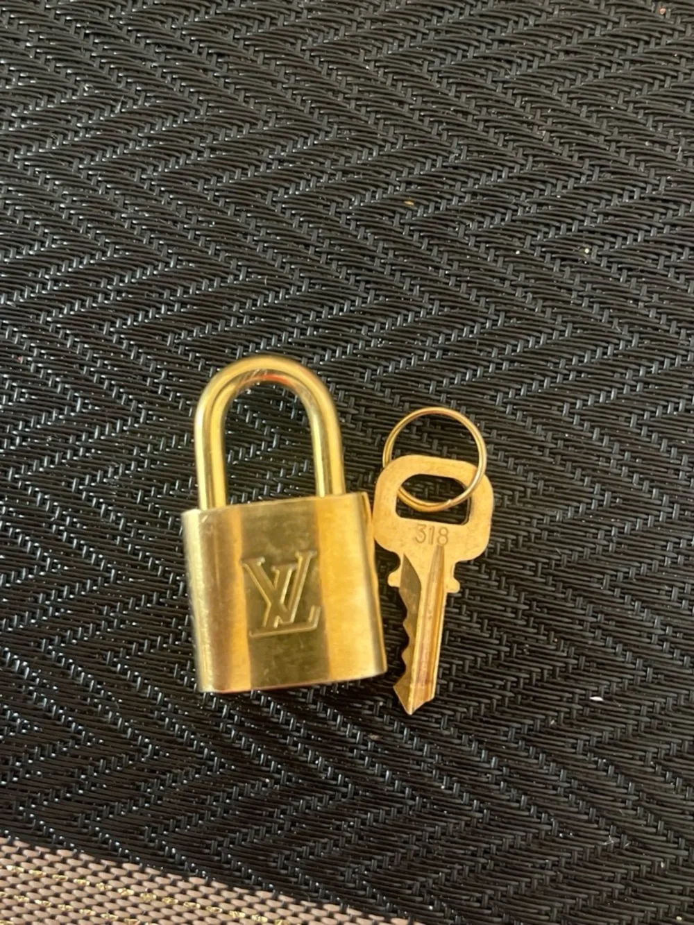 Louis Vuitton Gold Padlock with Matching Key (318)